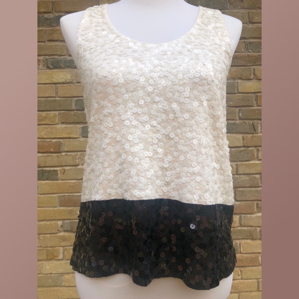 Jcrew color block sequin top